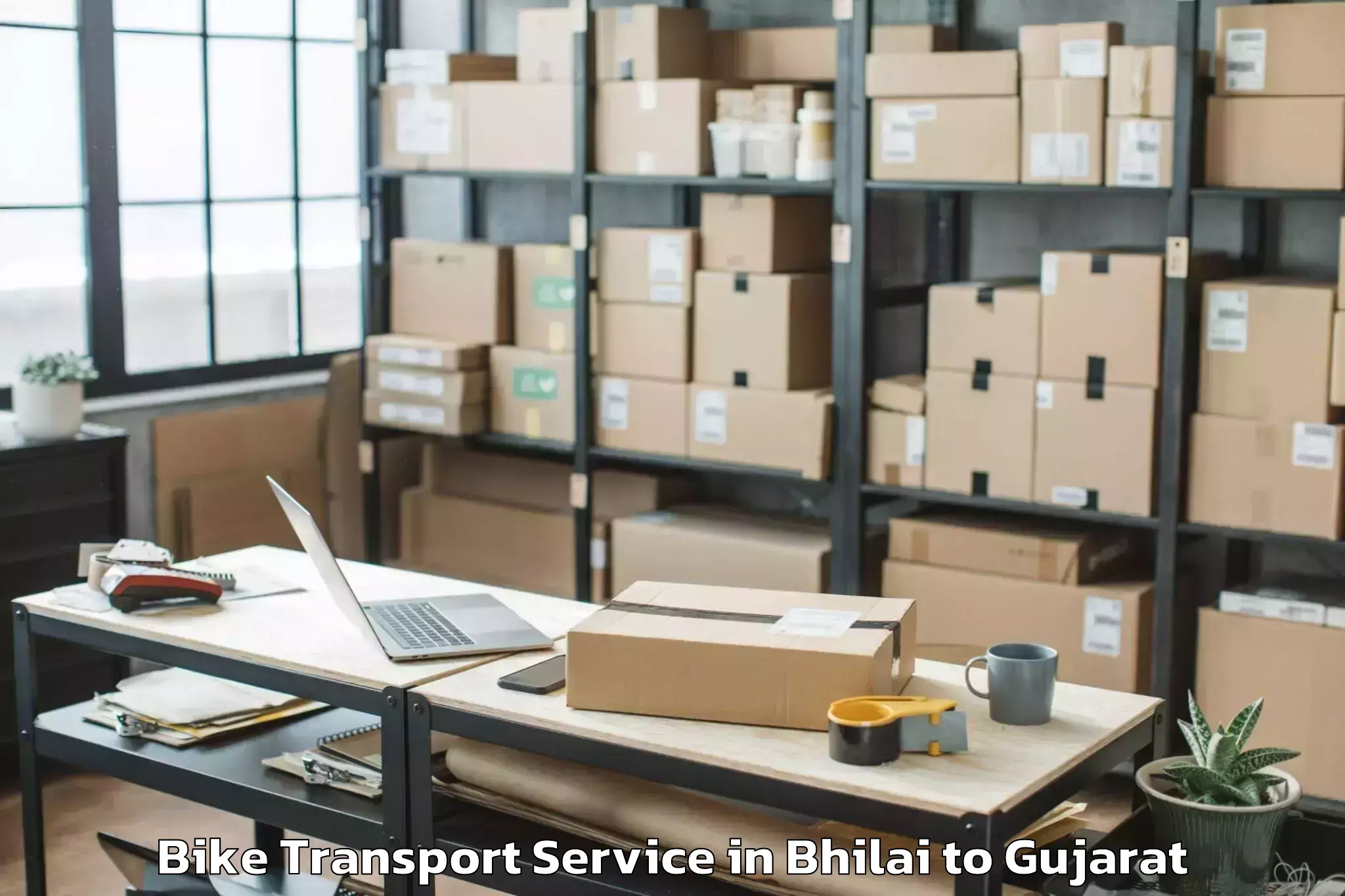 Expert Bhilai to Dahej Port Bike Transport